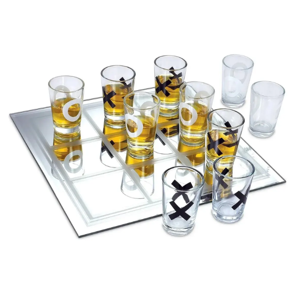 Juego De Bebida Shots Gato Tres En Raya, Vasos De Chupito