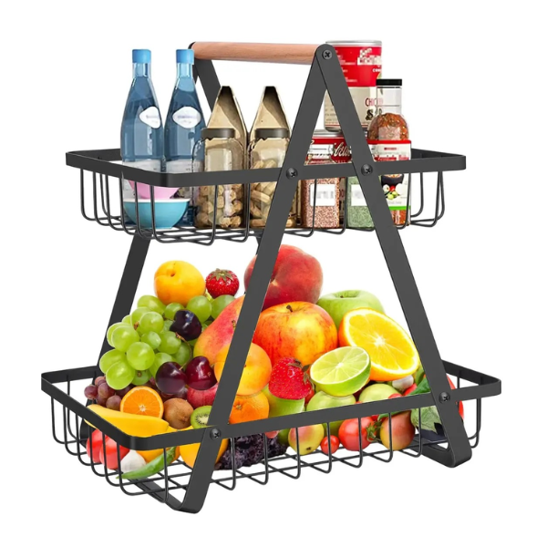Cesta Frutas Vegetales Organizador Multiuso 2 Niveles