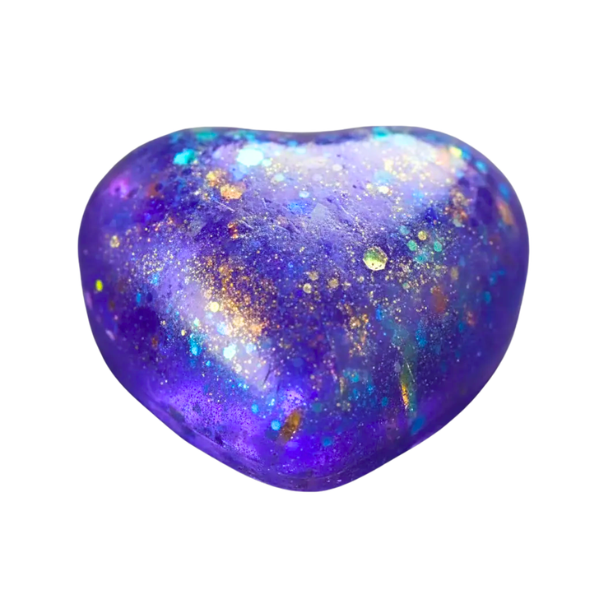 Squishy De Corazón Purpurina Brillante De Gel