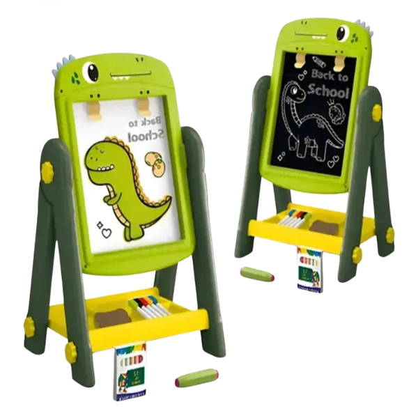 Pizarra Infantil Caballete Dinosaurio Doble Cara