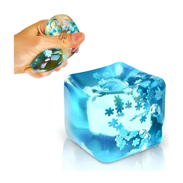 Squishy Antiestres Cubo De Hielo Nieve Sensorial Relajante