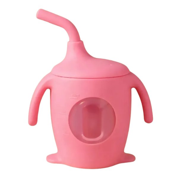 Vaso Entrenador Bebé Silicona Antiderrame Con Bombilla