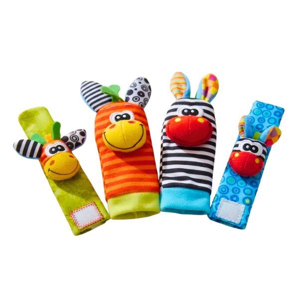 Set Calcetines Y Pulseras Estimulante Sonajero Bebe,4 Pcs