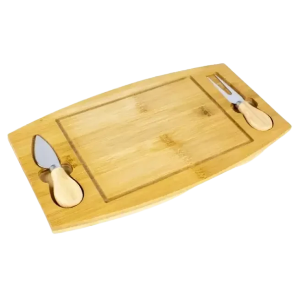 Tabla Quesos Madera Picar + Set Cuchillos Picoteo Aperitivos