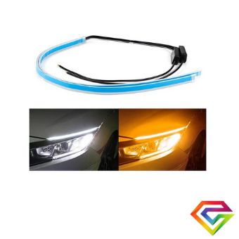 X2 Tira Led Secuencial Blanco Ambar Universal Auto 