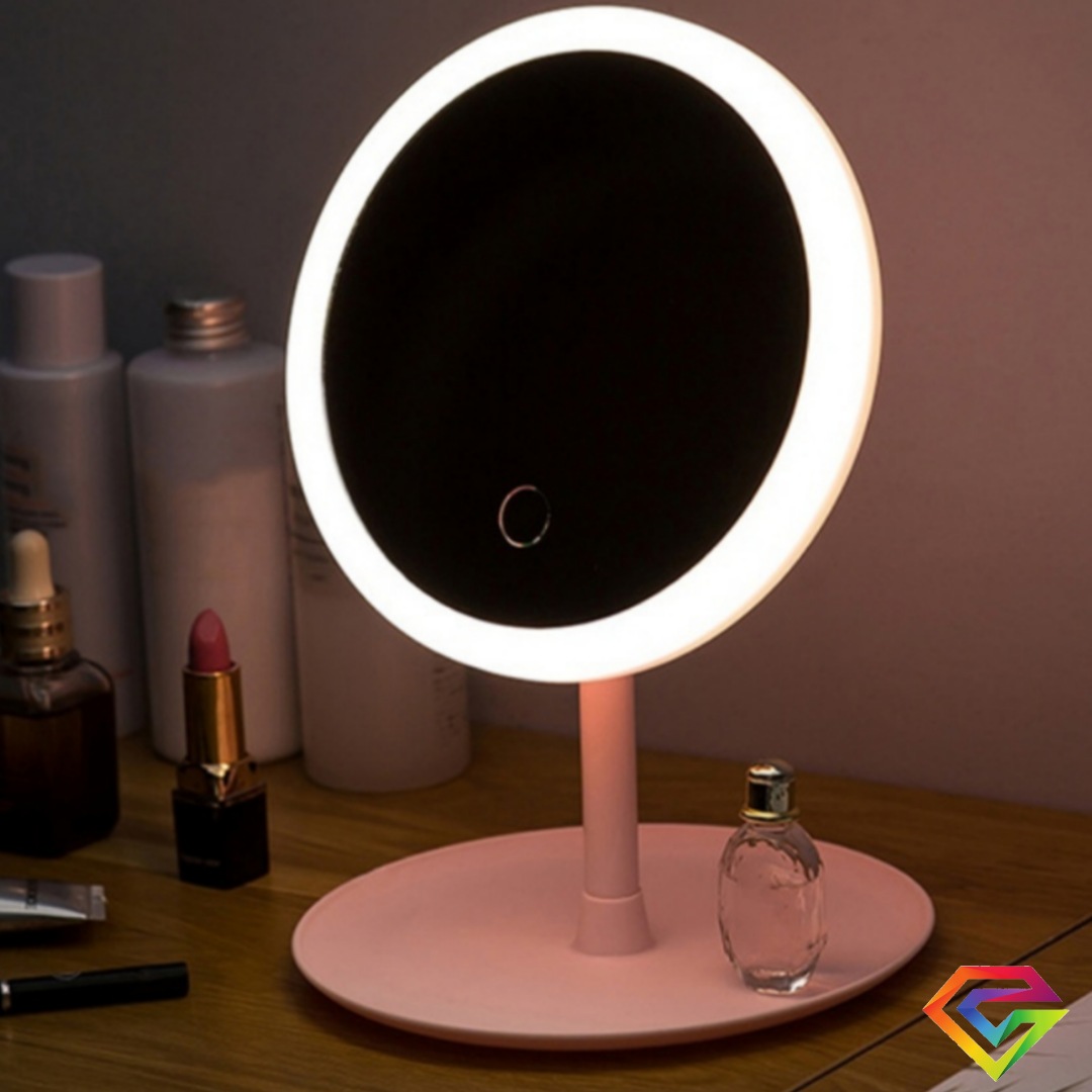 Espejo de luz led redondo usb maquillaje 