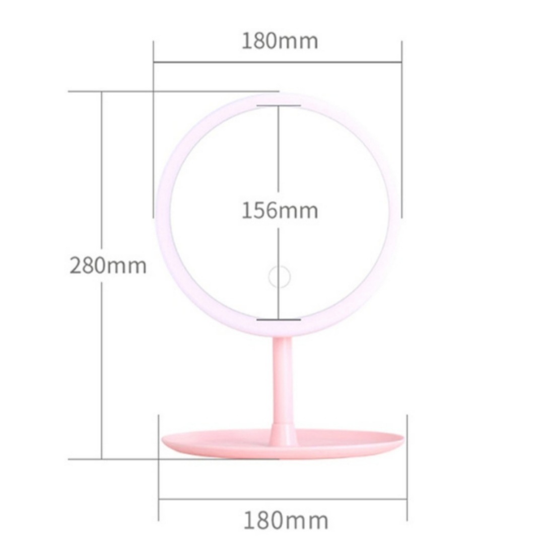 Espejo de luz led redondo usb maquillaje 