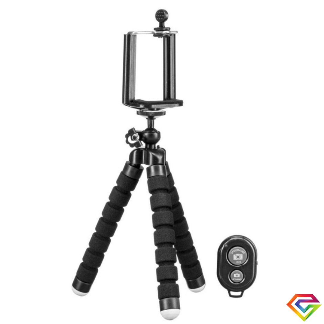 Mini Tripode Flexible soporte celular cámara con control bluetooth 