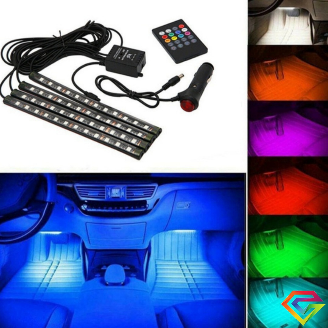 Packs de tiras led multicolor interior de auto RGB - Gianpa Variedades