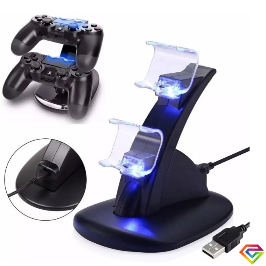 Cargador dual joystick controles ps4 usb 