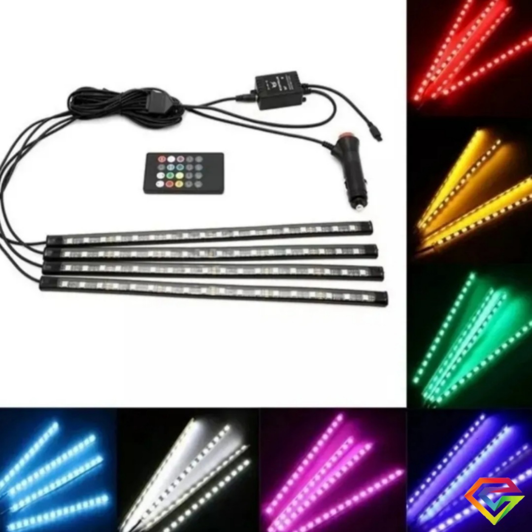 Tira led multicolor rítmica interior de auto 