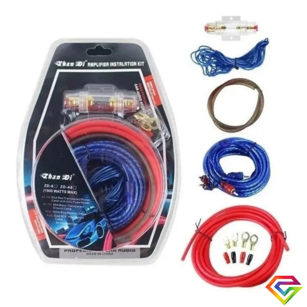 Kit Cables Para Amplificador Subwoofer 1500w Auto 