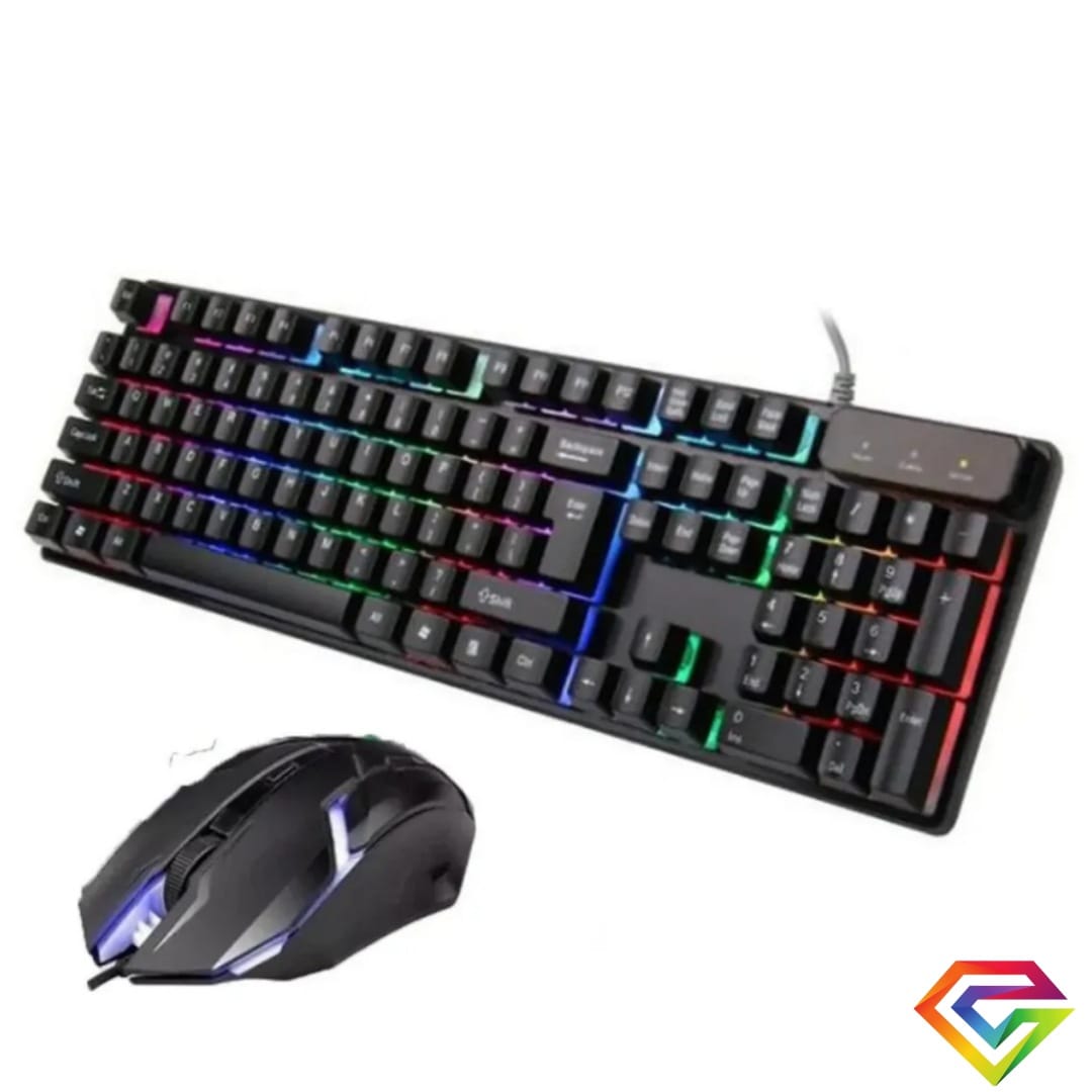 teclado y mouse gamer retroalimentado con luz led 