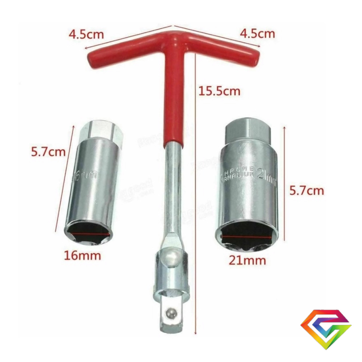 Llave Saca Bujia Profesional 2en1 16mm Y 21mm