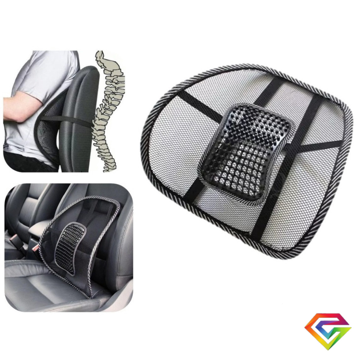 Repaldo Auto Silla Oficina Postura Respaldo Lumbar