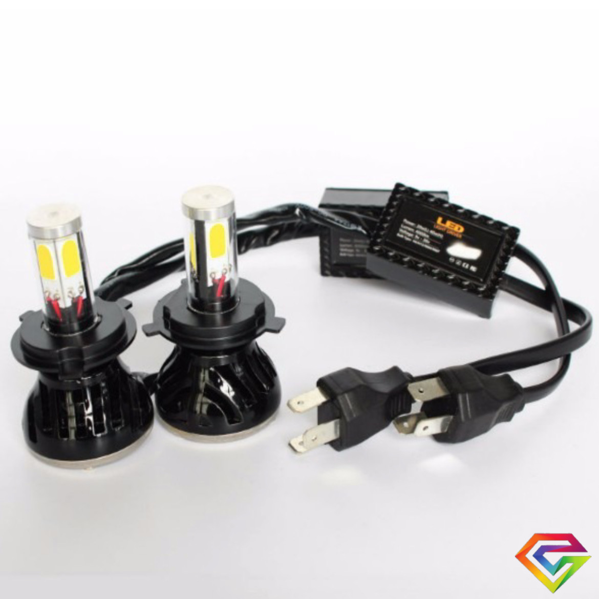 Kit De Luz Led H4 3 Caras Para Faros Conector H4 Alta Y Baja