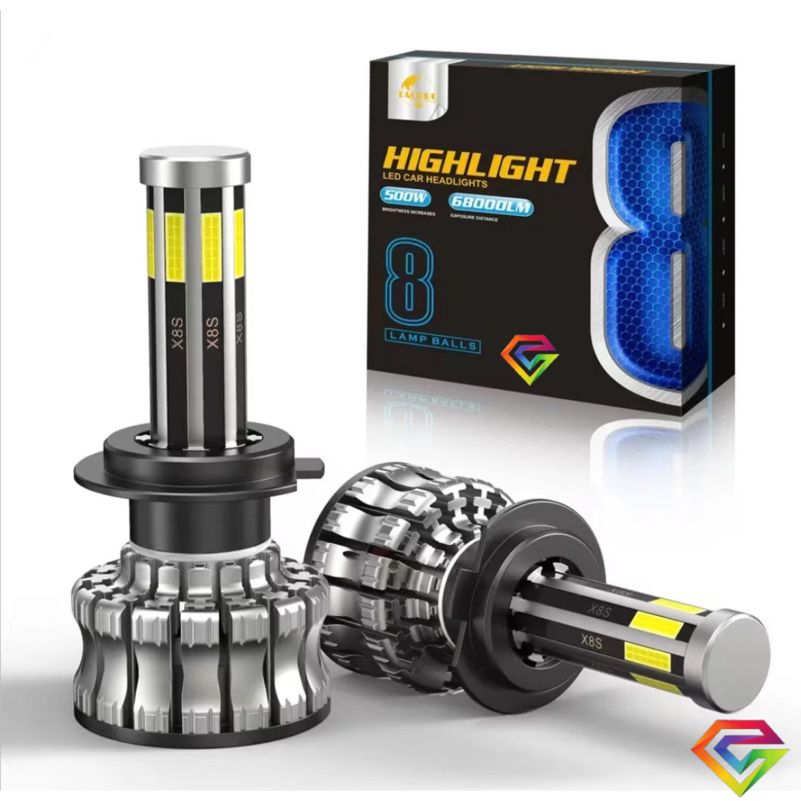 Ampolleta turbo led auto 18.000 Lm h4 alta y baja 