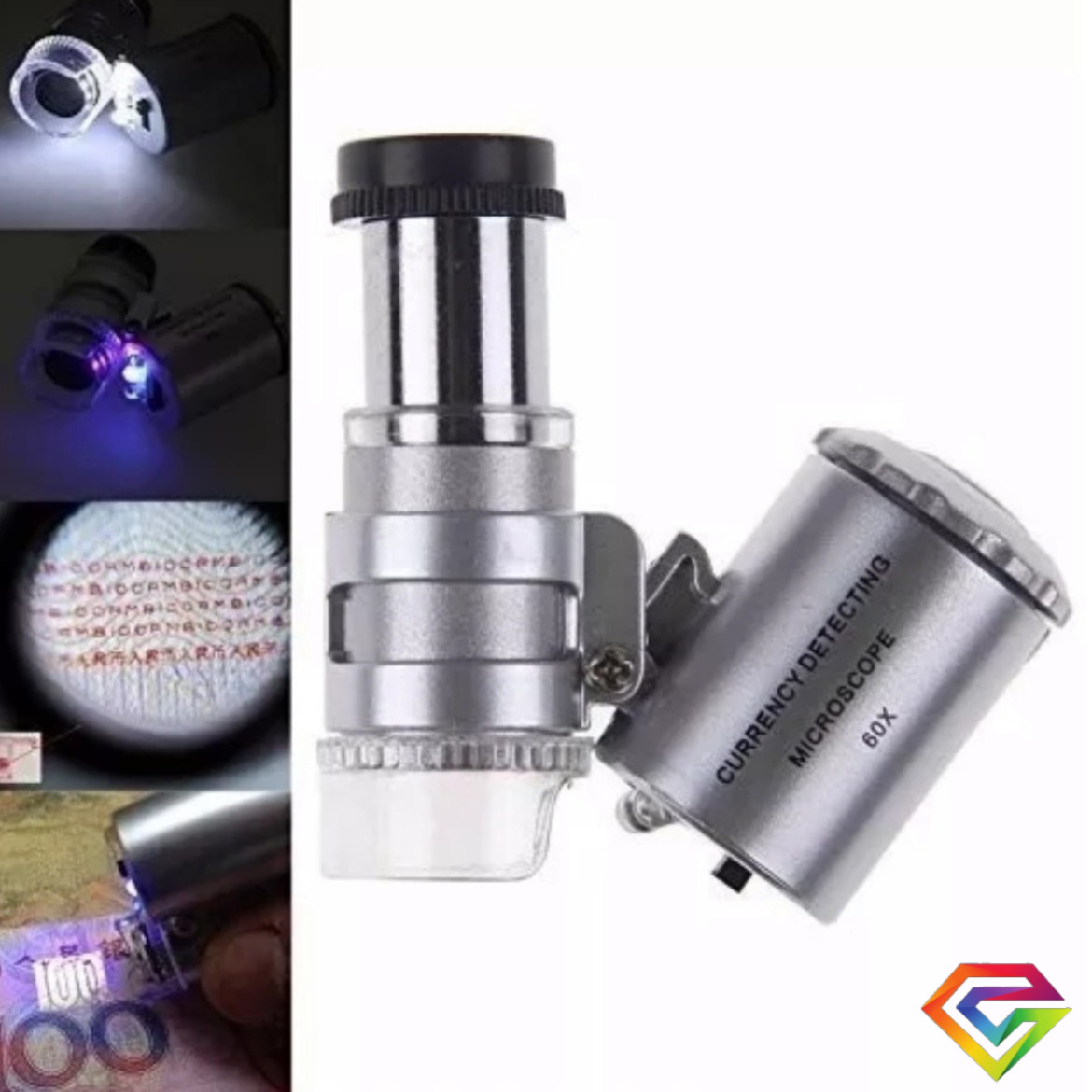 Microscopio lupa de bolsillo luz led 