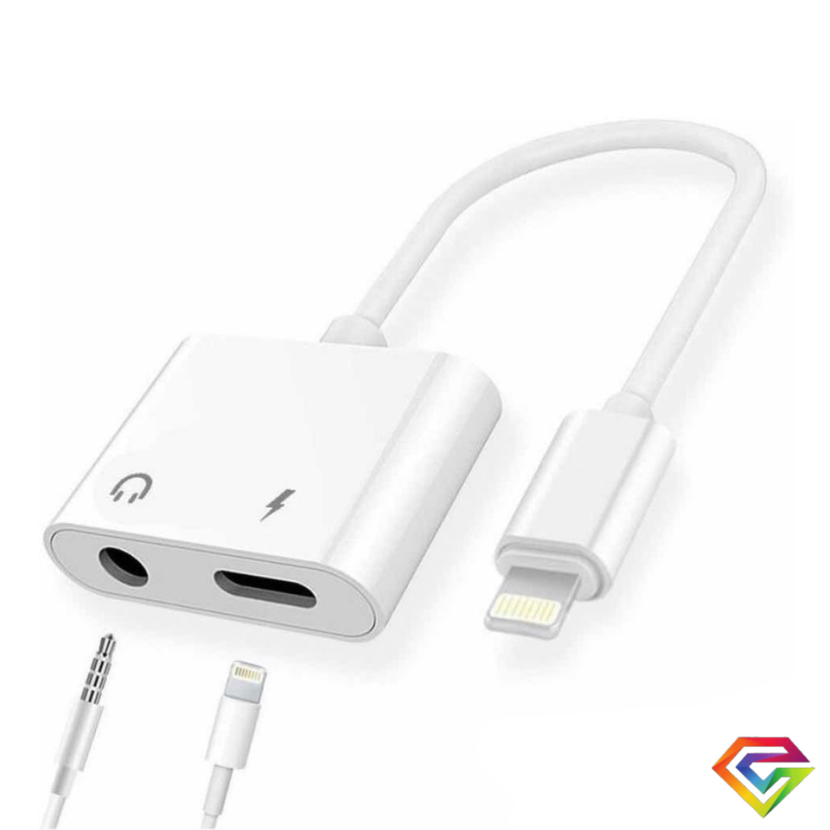  Adaptador Lightning Para Cargar Y Audifonos 2 En 1