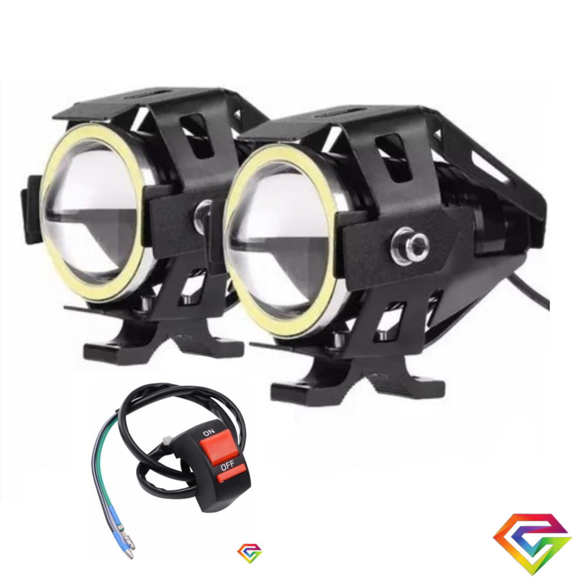 X2 Lámpara Luz Foco Neblinero Led U5 Ojos De Angel Para Moto