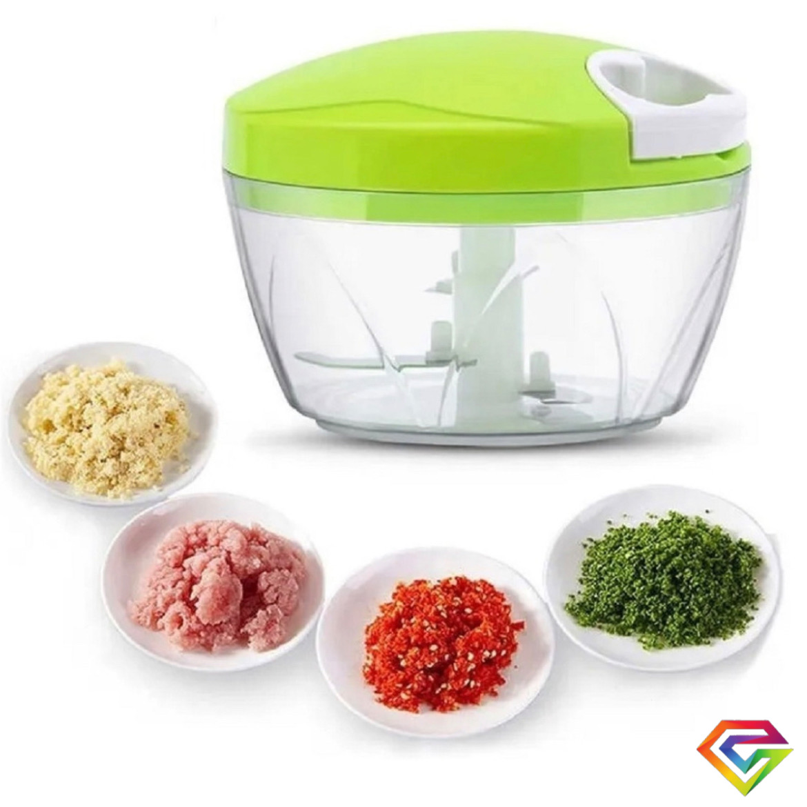  Picadora de ajo prensado, mini picadora manual de alimentos,  cortador de verduras, picadora manual multifuncional de cebolla,  trituradora de ajo, herramienta de cocina multifuncional (negro) : Hogar y  Cocina