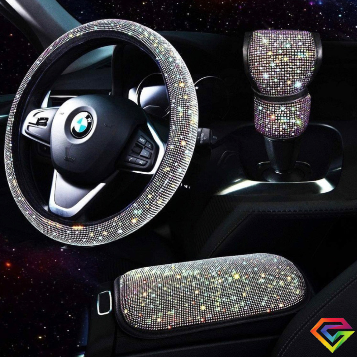 Funda Para Volante De Coche Con Cristales Brillantes Antideslizante Carro  Auto