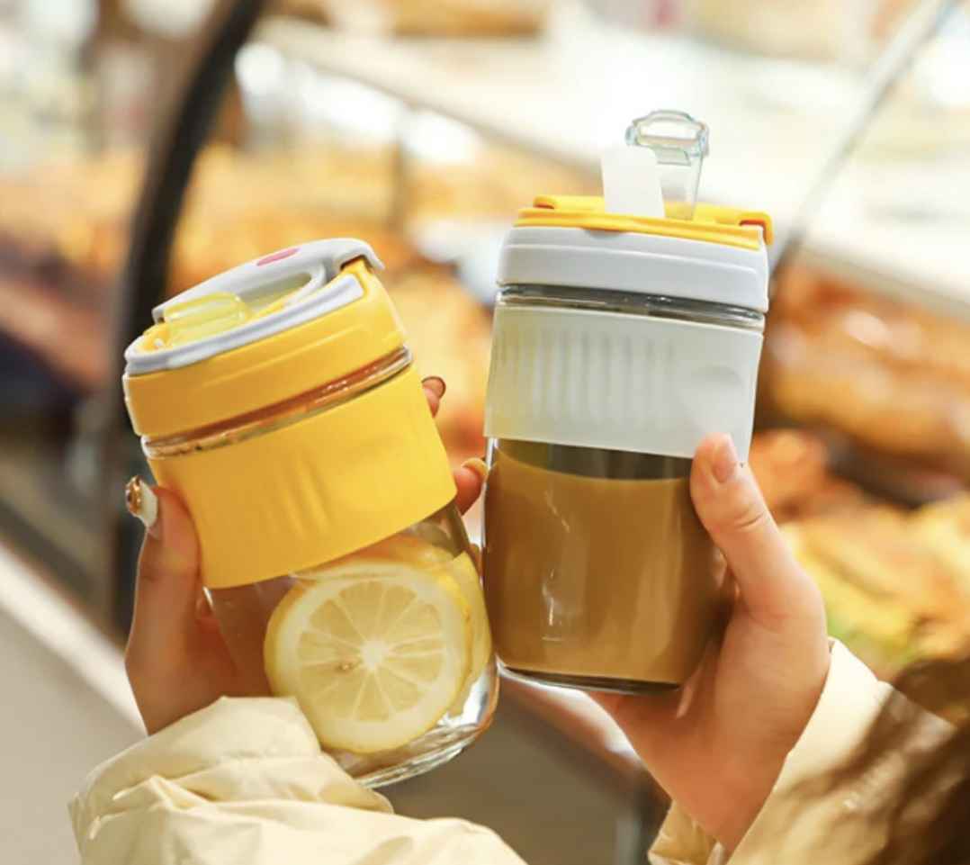 Vaso Tazas Té Café Con Bombilla Vidrio
