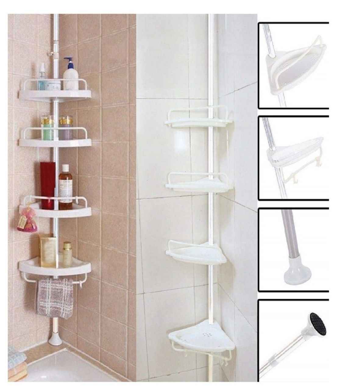 Esquinero De Ducha Multi-uso 4 Repisas Ajustable Organizador
