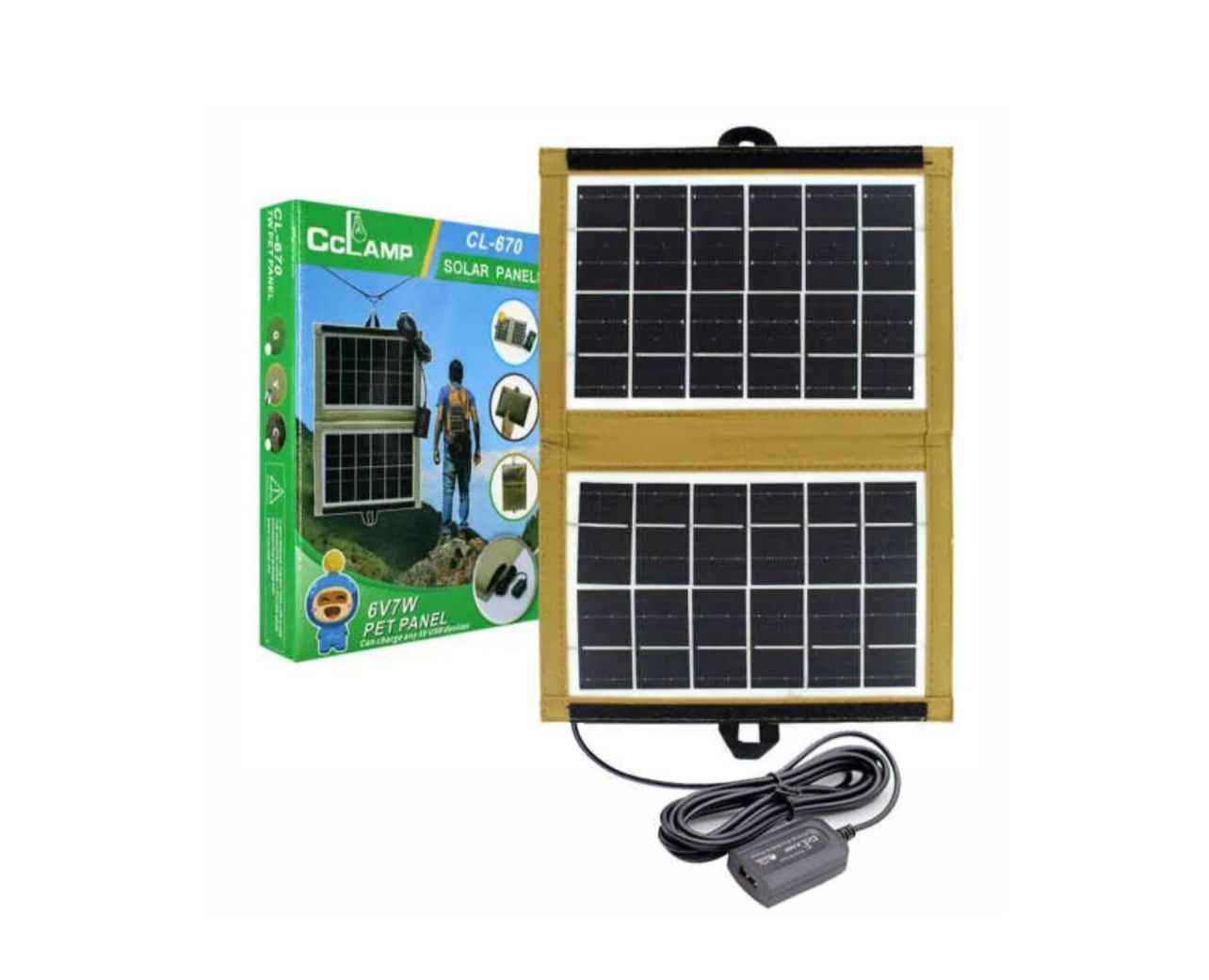 PANEL SOLAR PORTATIL PLEGABLE 7W CAMPING DOBLE