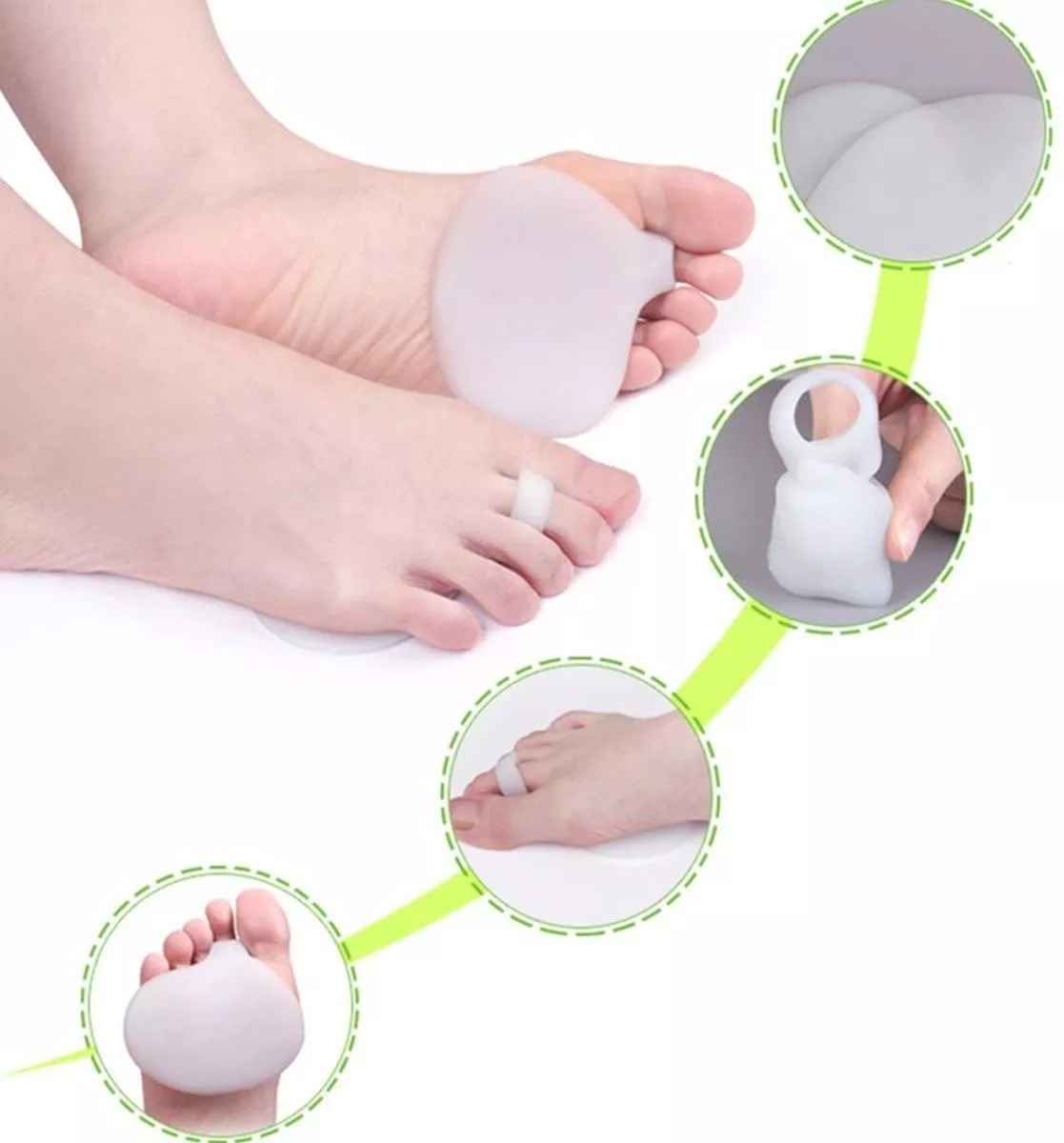 x2 Plantilla Gel Planta Pie Metatarso, Cojin Silicona