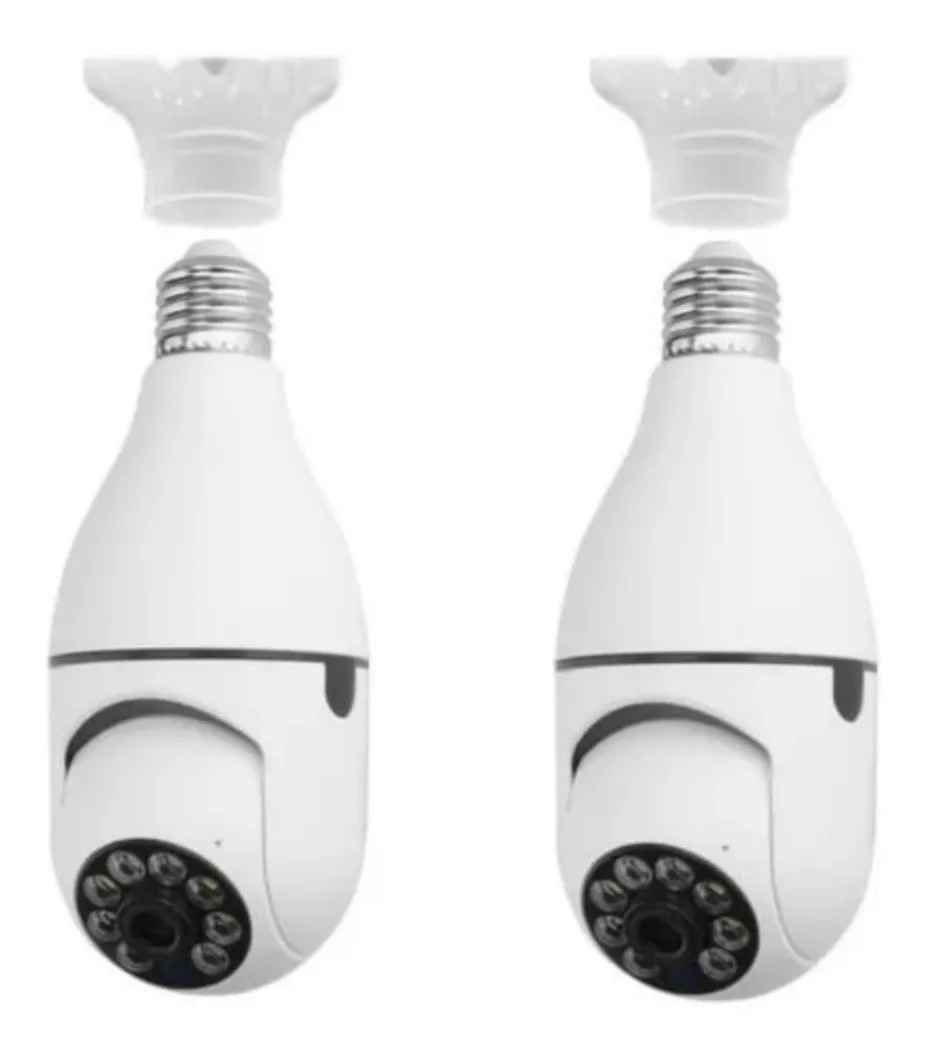 Pack 2 Camara Ip Ampolleta 360 E27 1080p Motorizada