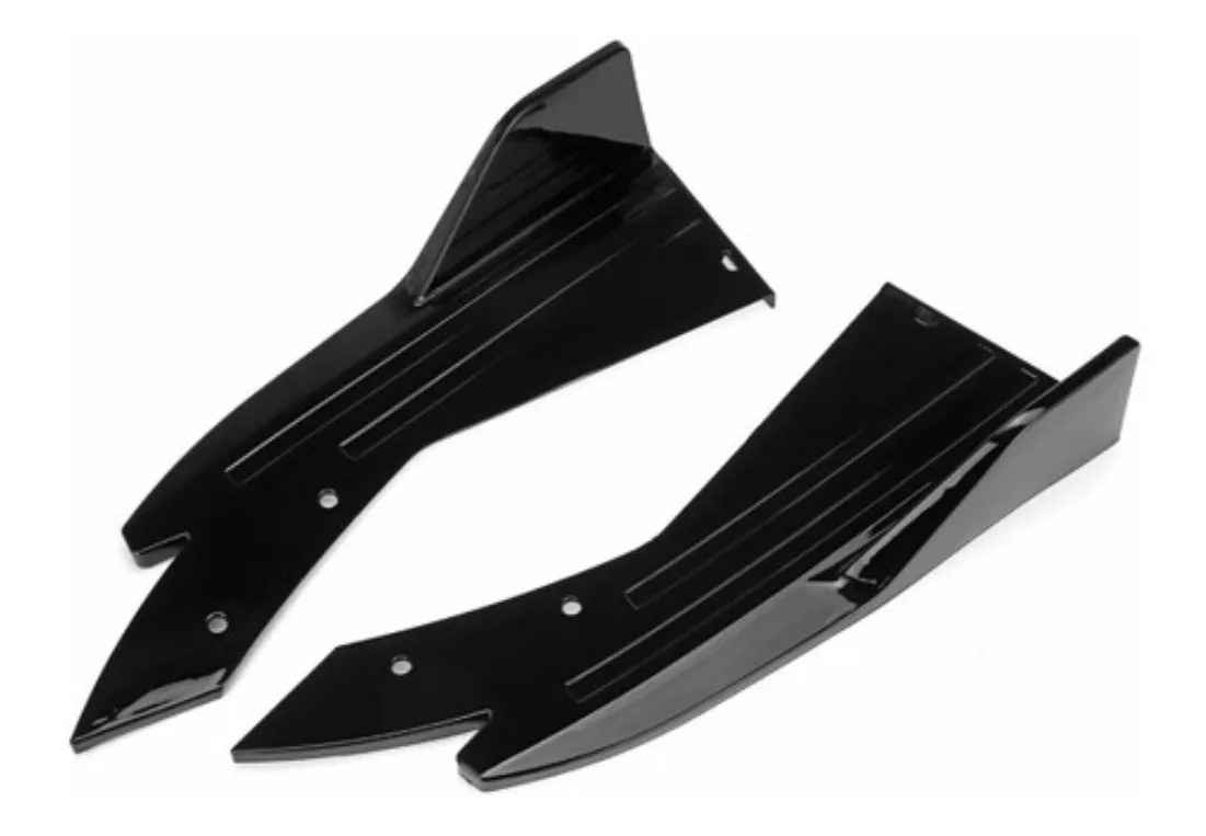 Lip Bumper Trasero Universal Negro Brillante -lip