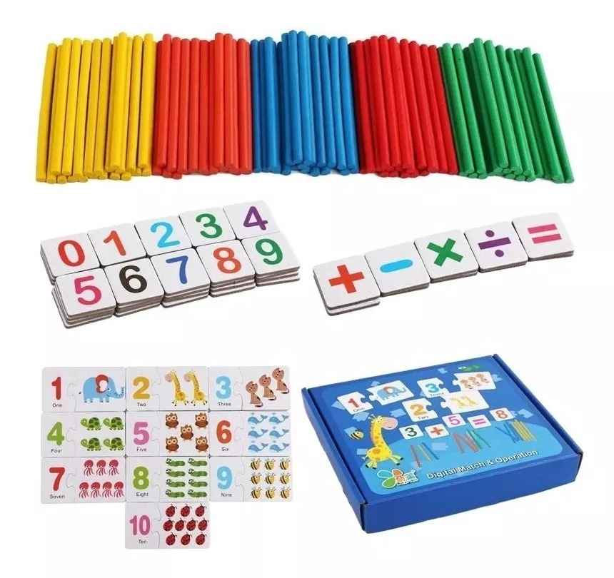 Juego De Madera Sumar Y Restar Didáctico Aprender Matemática