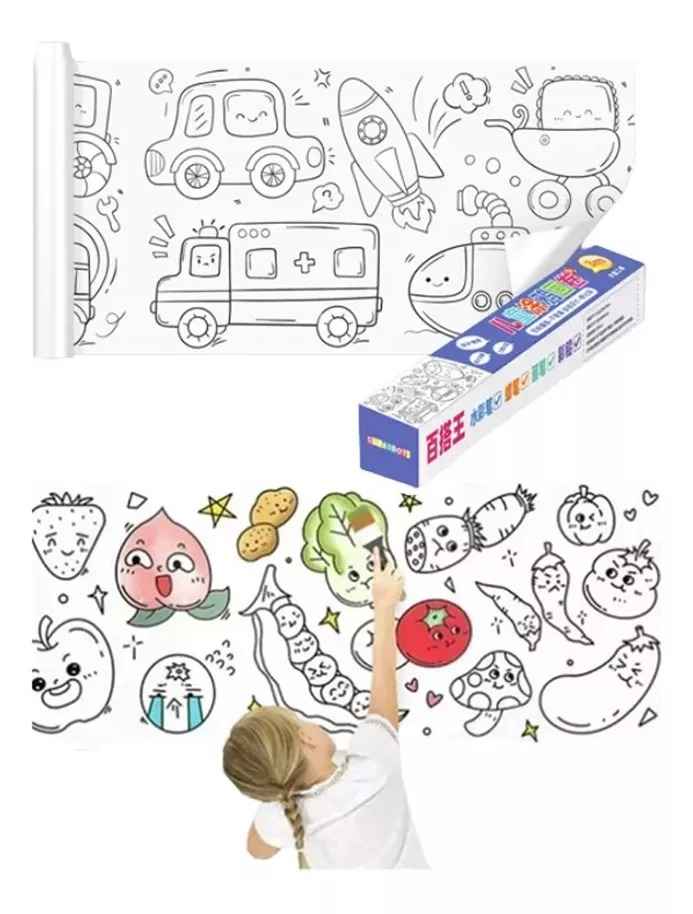Rollo De Dibujos Para Colorear De 3 Metros Papel Para Niños