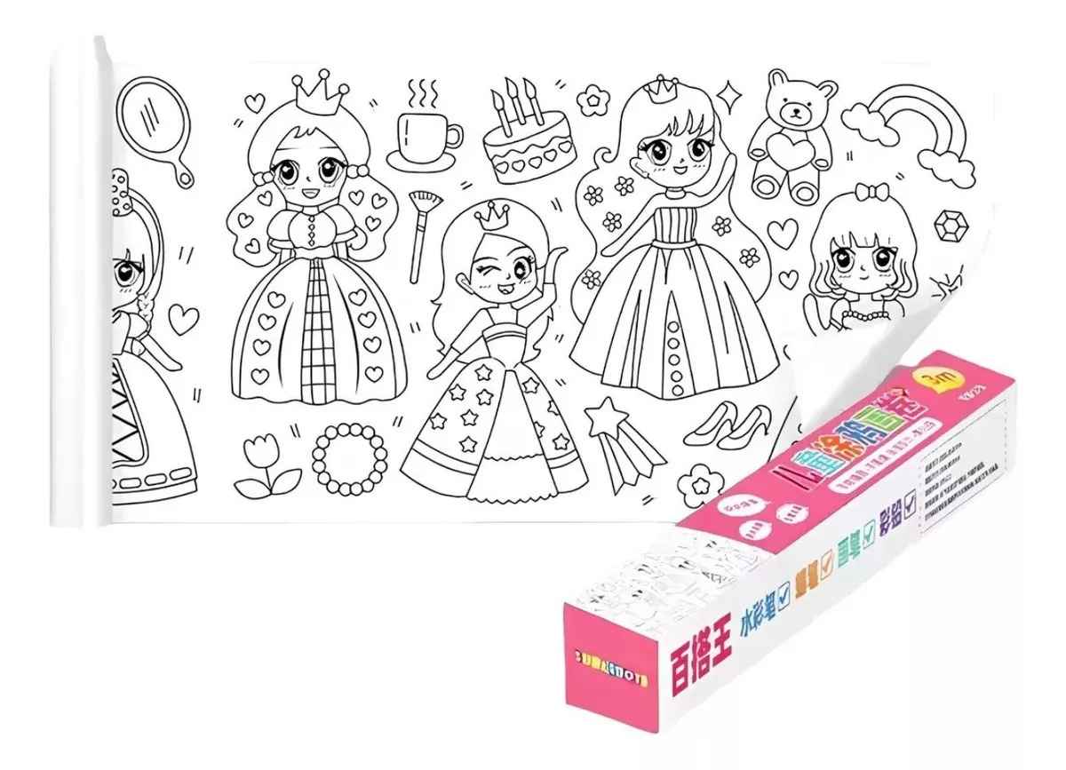 Rollo De Dibujos Para Colorear De 3 Metros Papel Para Niños
