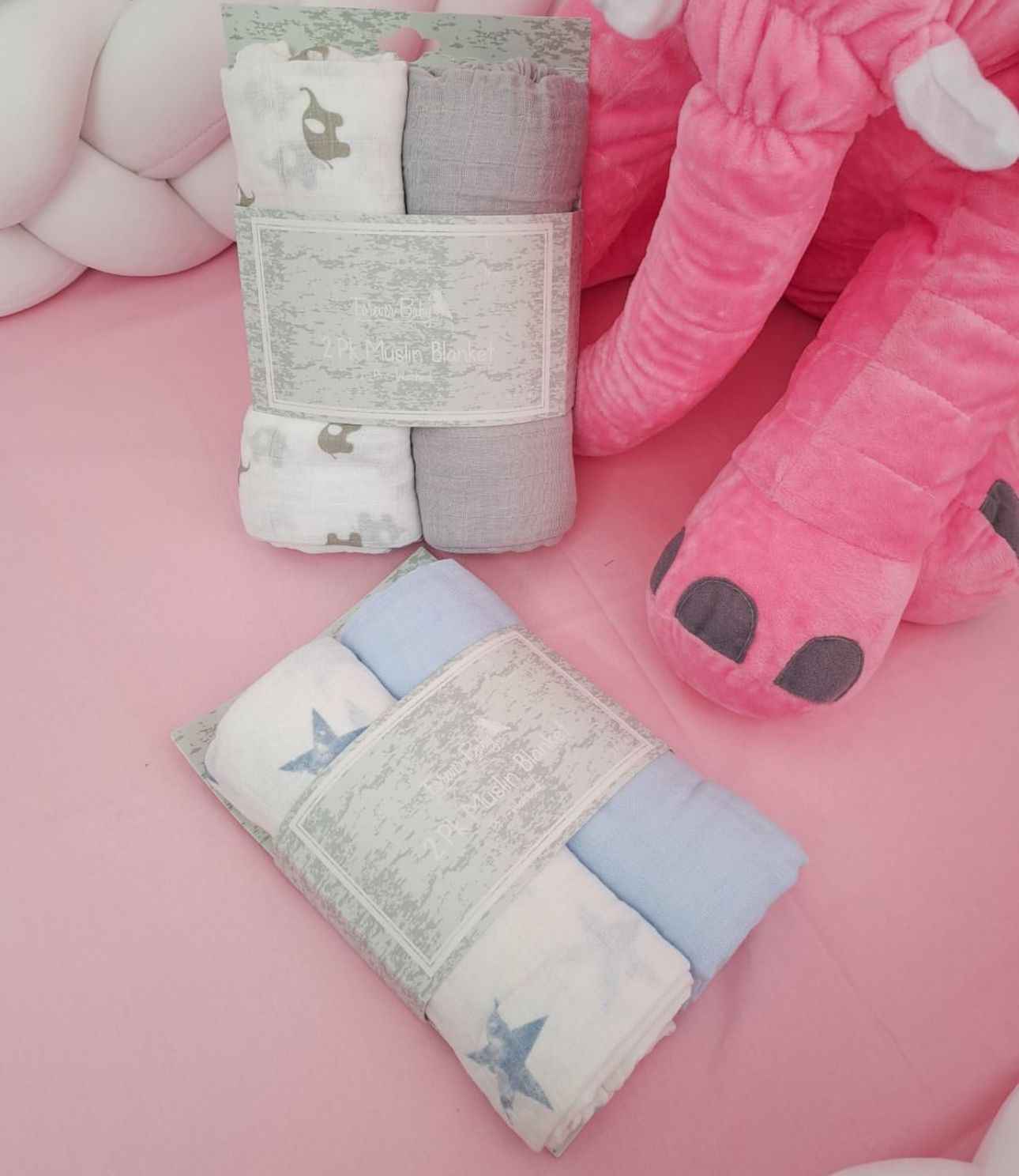 Pack 2 Mantas Muselina Para Bebé 120x110cm Algodón