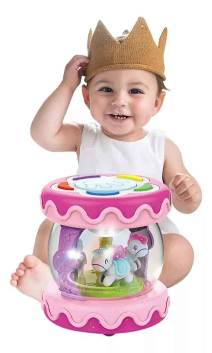 Juguete Carrusel Musical Para Bebé, Tambor De Mano