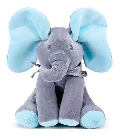 Elefante Musical De Apego Peek A Boo Azul