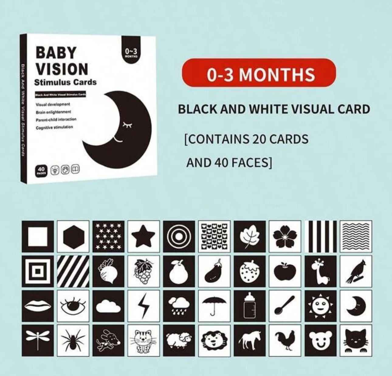 Tarjeta Estimulación Visual Bebés Montessori