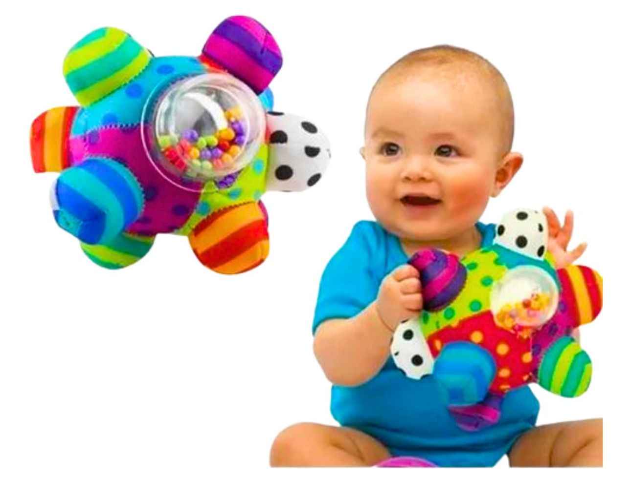 Juguete Pelota Sonajero Texturizadas Sensorial Para Bebes