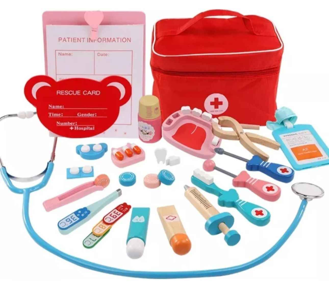 Set Juego De Roles Doctor Y Dentista (juguete De Madera)