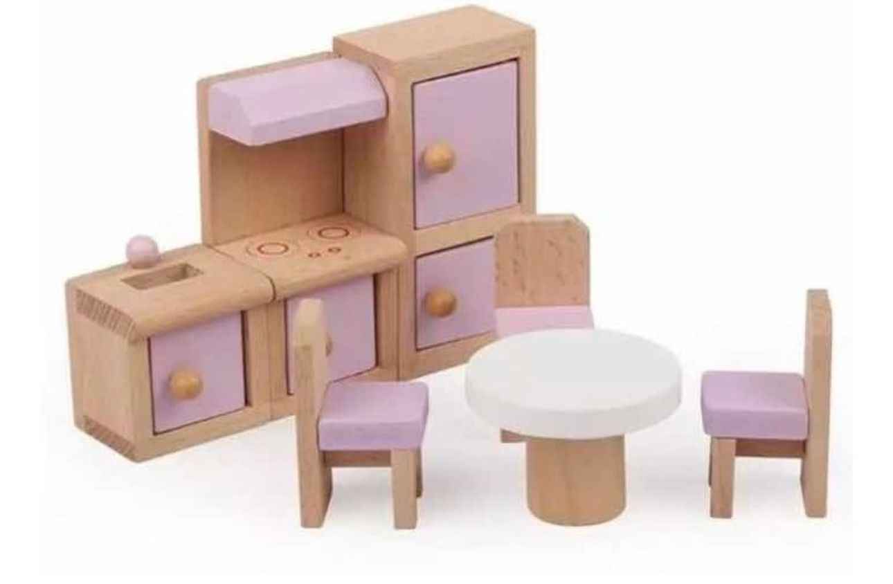 Set De Muebles De Madera Para Casa Muñecas 22 Piezas Juego