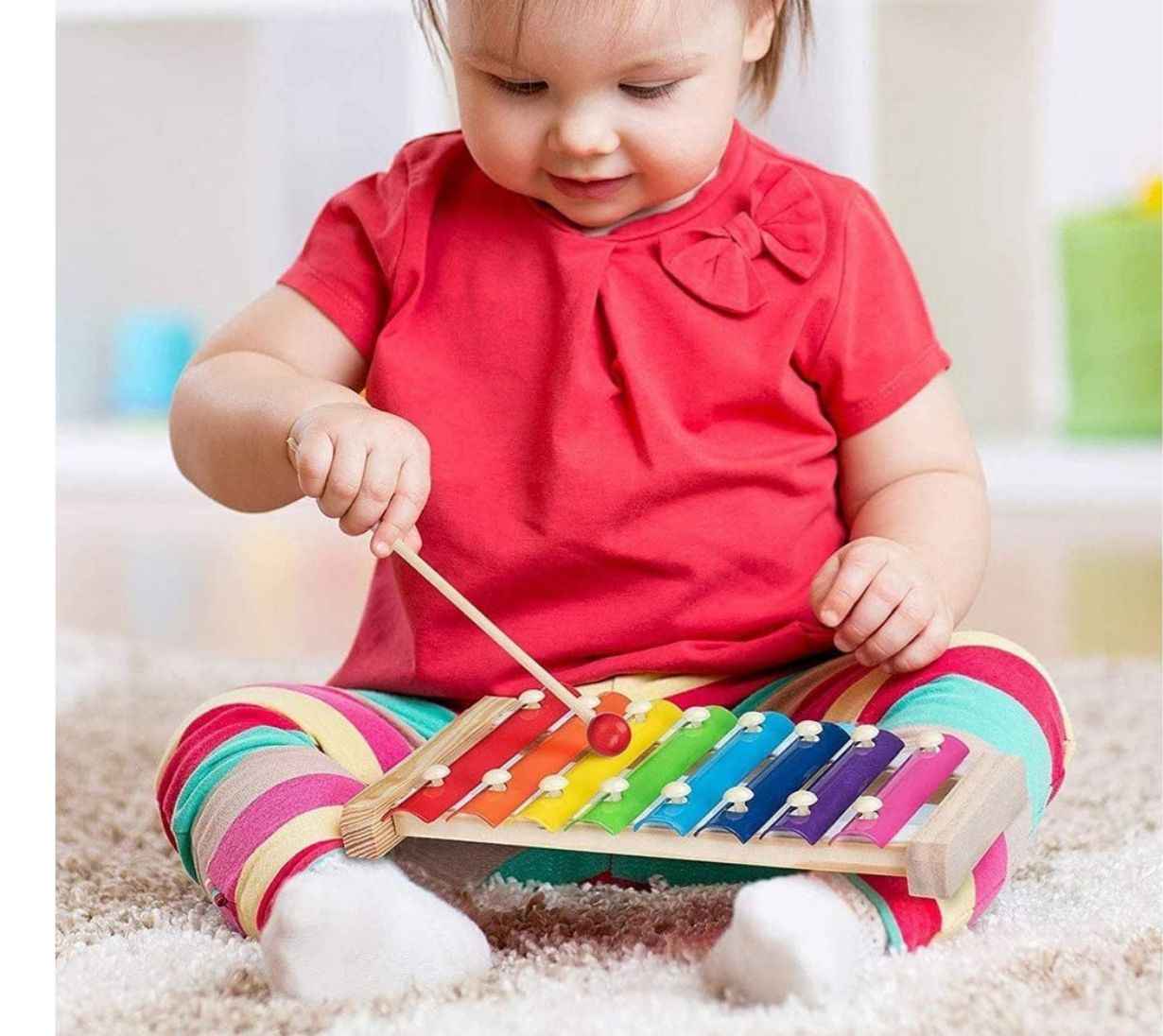 Metalofono Xilofono 8 Notas De Madera Para Niños Y Niñas