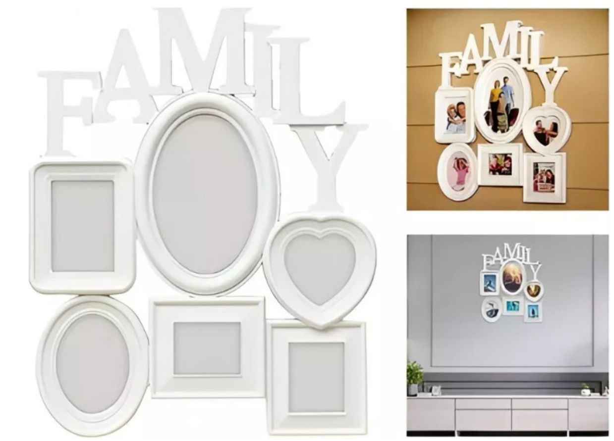 Collage De Fotos Familiares, Decoración En Forma Familia