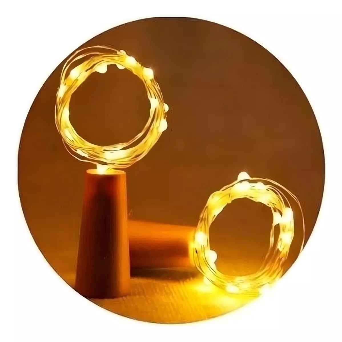 Luces Corcho Hada Alambre Micro Led Boda Deco Blanco Calido
