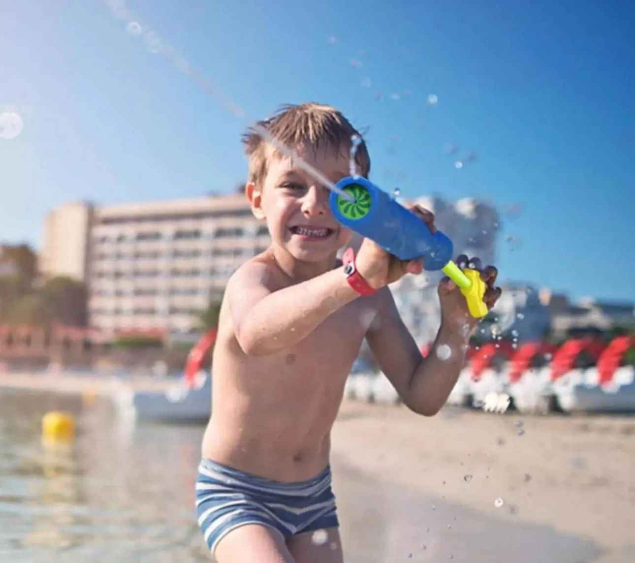 Set 3 Pistolas Lanza Agua Esponja Piscina Verano Juego 40cm