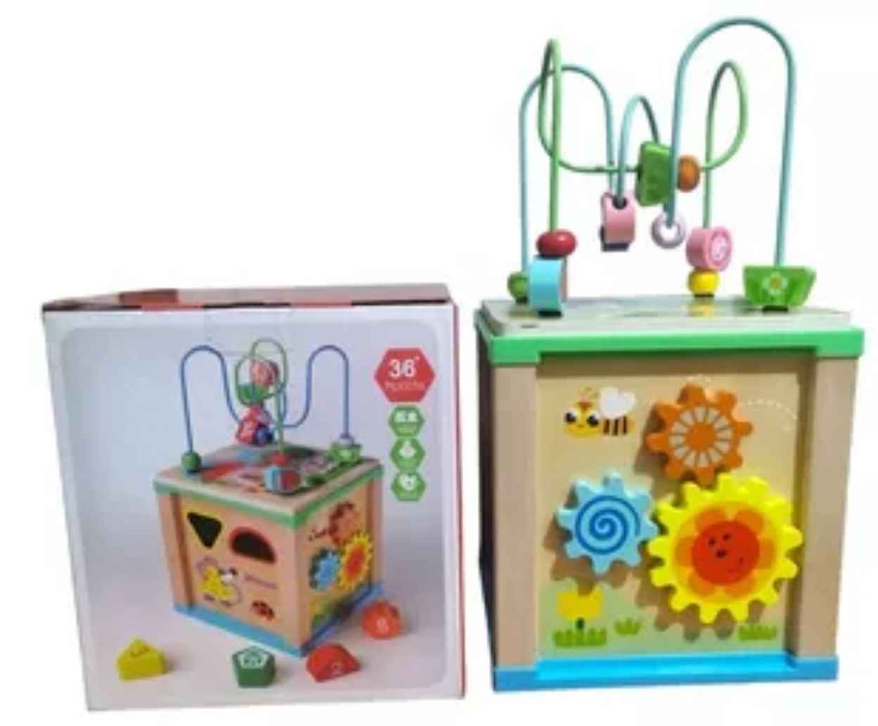 Caja De Motricidad Con Pizarra Montessori Juguete De Madera