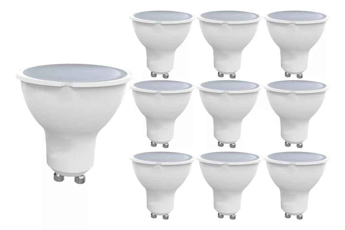 Pack 10 Ampolletas Led Gu10 7w Luz Fria