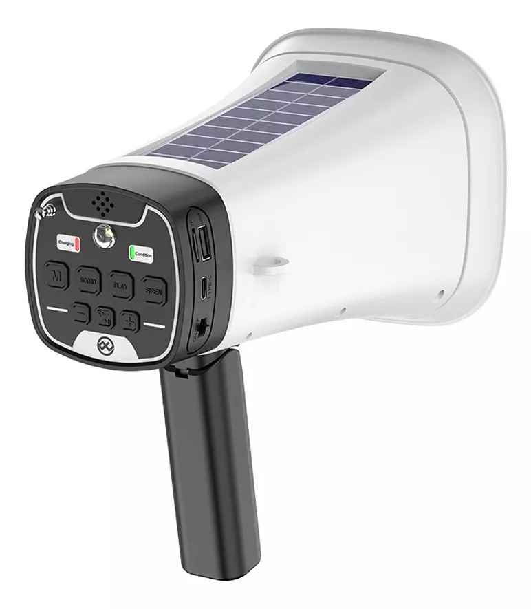 Megafono Portatil Grabador De Voz Sirena Solar Recargable