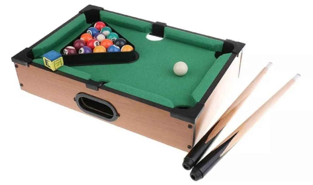 Juego Mesa Madera Billar Mini Pool Portatil